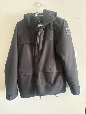Helly Hansen Black Hooded Waterproof Raincoat